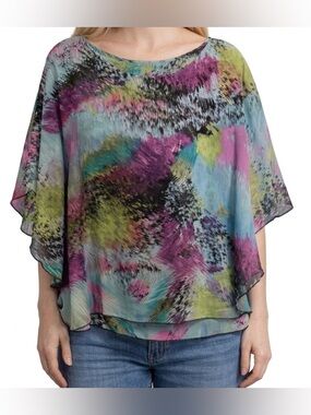 Allison Taylor Multicolor Abstract Blouse